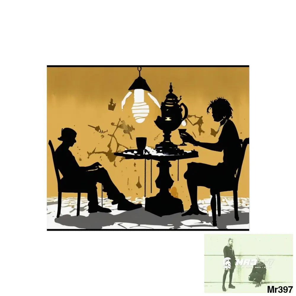 Banksy Style DAHAB GOLD SCENE 7“The Table Test – The Cup The Penny The Chain & The Instructions” no 3 Fine Art Posters