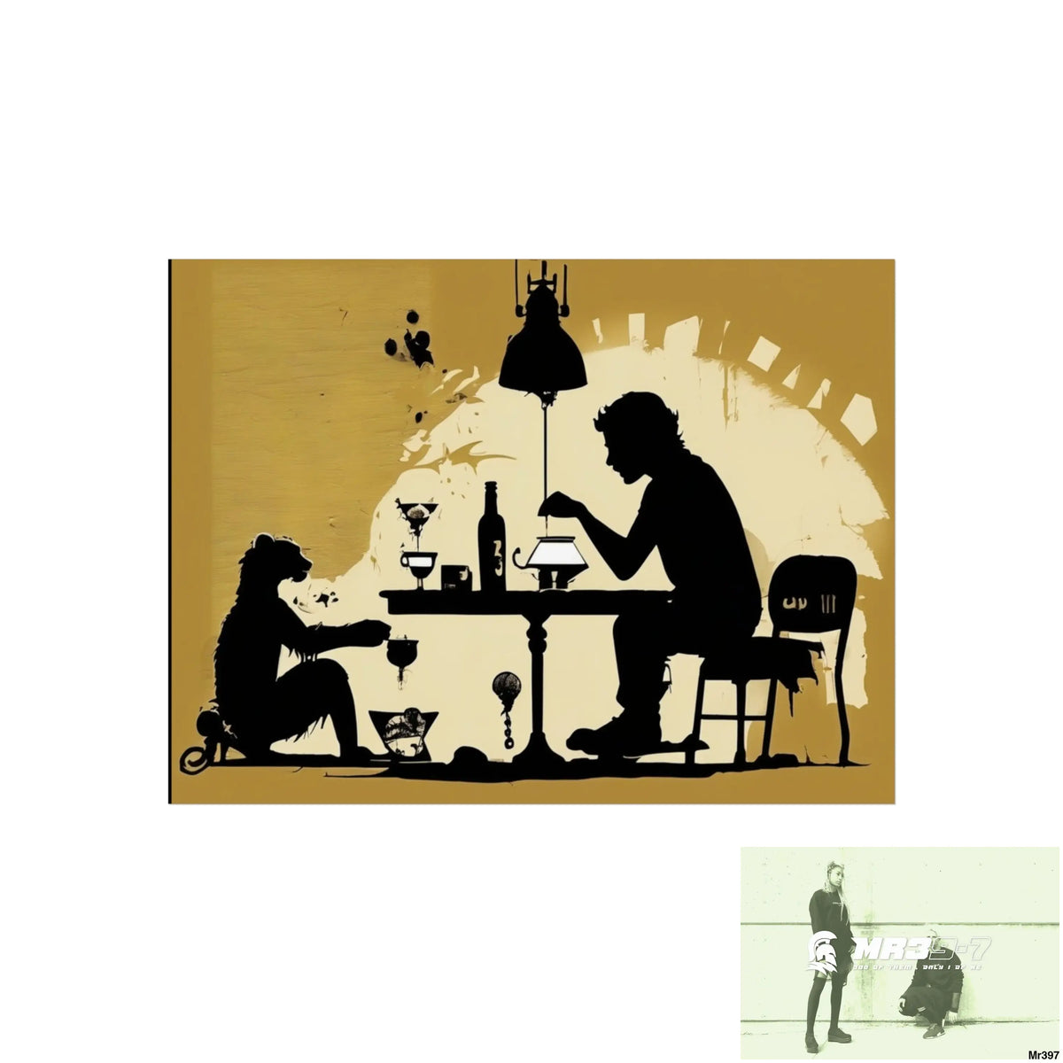Banksy Style DAHAB GOLD SCENE 7“The Table Test – The Cup The Penny The Chain & The Instructions” no 4 Fine Art Posters