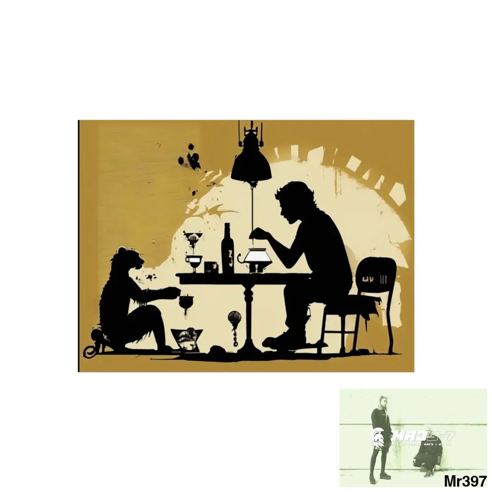 Banksy Style DAHAB GOLD SCENE 7“The Table Test – The Cup The Penny The Chain & The Instructions” no 4 Fine Art Posters