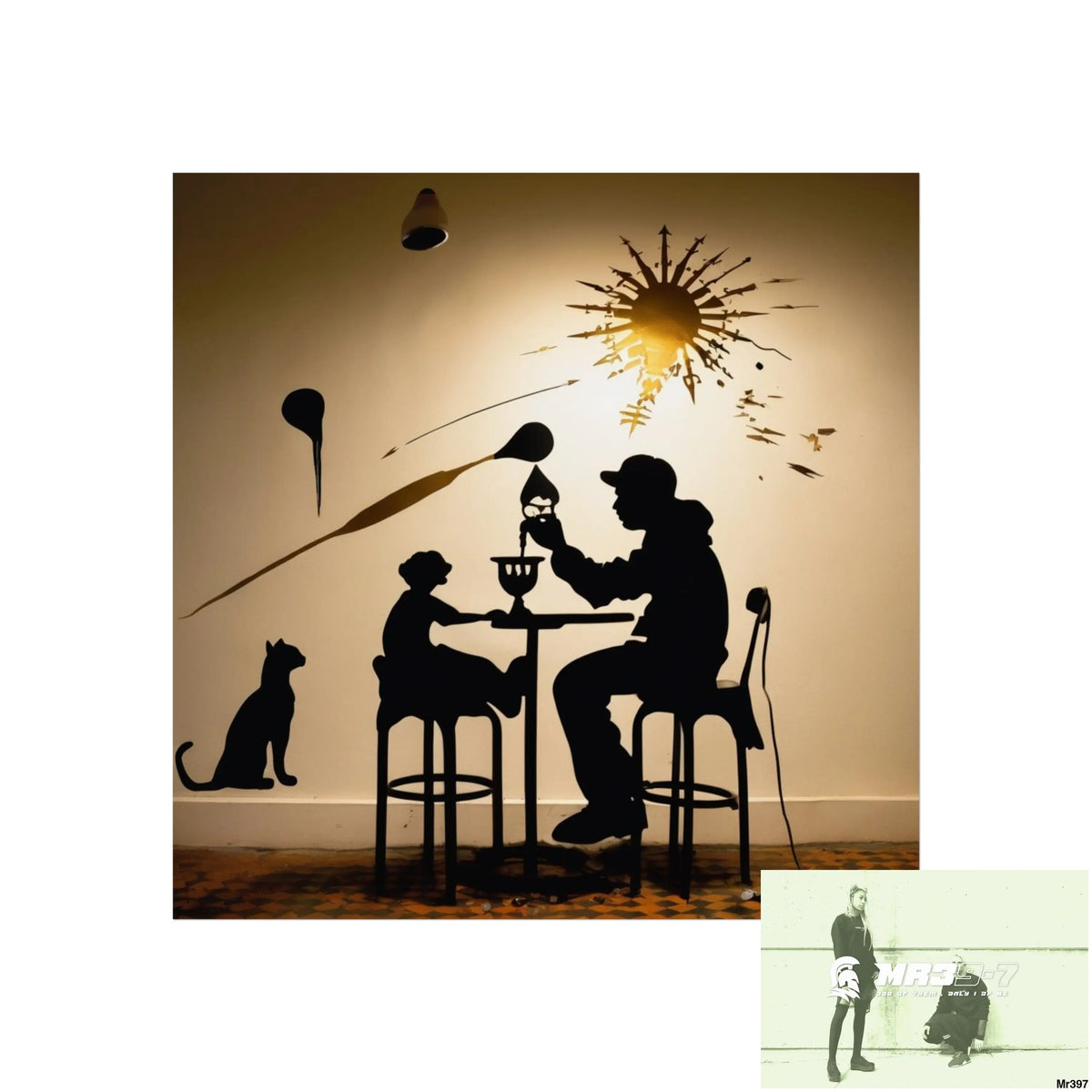 Banksy Style DAHAB GOLD SCENE 7“The Table Test – The Cup The Penny The Chain & The Instructions” no 5 Fine Art Posters