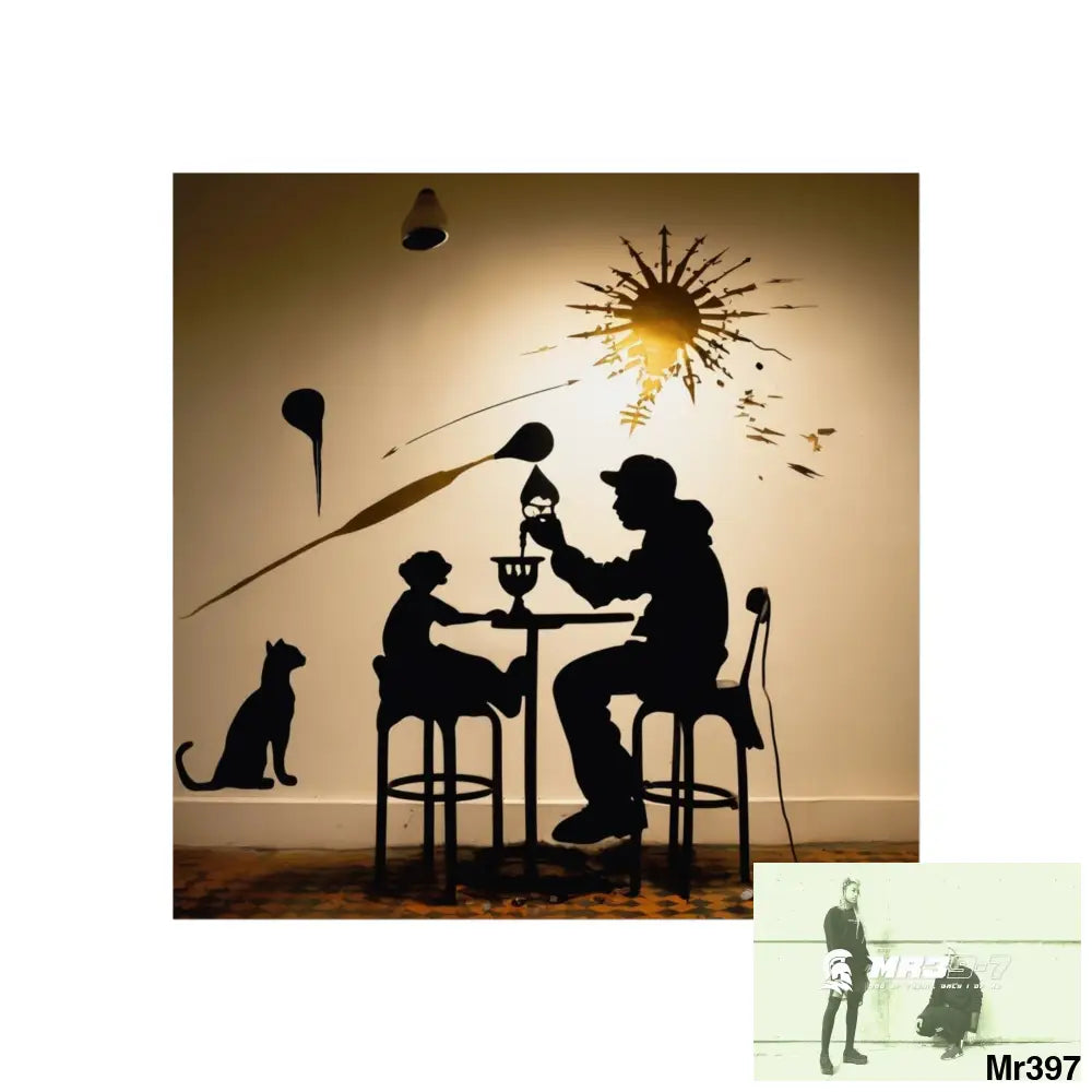 Banksy Style DAHAB GOLD SCENE 7“The Table Test – The Cup The Penny The Chain & The Instructions” no 5 Fine Art Posters