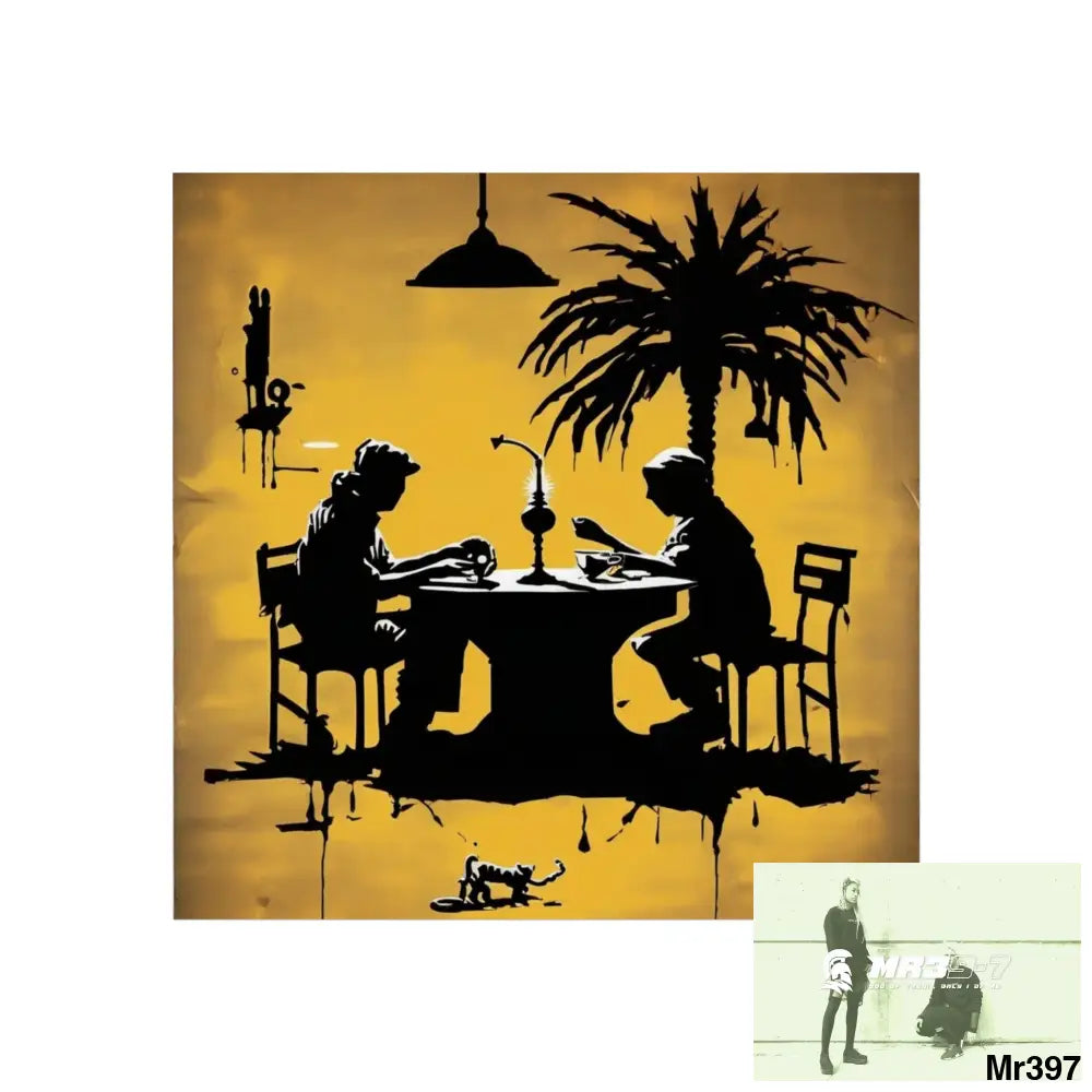 Banksy Style DAHAB GOLD SCENE 7“The Table Test – The Cup The Penny The Chain & The Instructions” no 6 Fine Art Posters