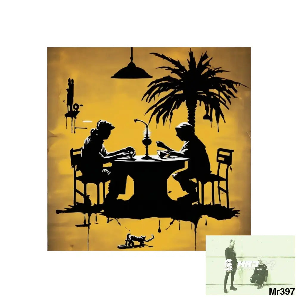 Banksy Style DAHAB GOLD SCENE 7“The Table Test – The Cup The Penny The Chain & The Instructions” no 6 Fine Art Posters
