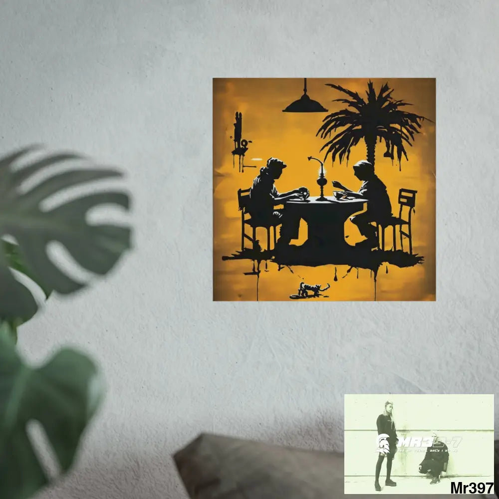 Banksy Style DAHAB GOLD SCENE 7“The Table Test – The Cup The Penny The Chain & The Instructions” no 6 Fine Art Posters