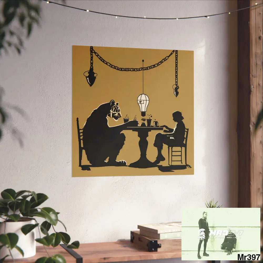 Banksy Style DAHAB GOLD SCENE 7“The Table Test – The Cup The Penny The Chain & The Instructions” no 7 Fine Art Posters