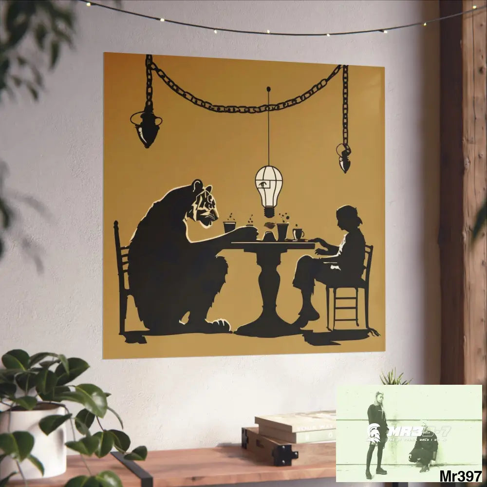 Banksy Style DAHAB GOLD SCENE 7“The Table Test – The Cup The Penny The Chain & The Instructions” no 7 Fine Art Posters