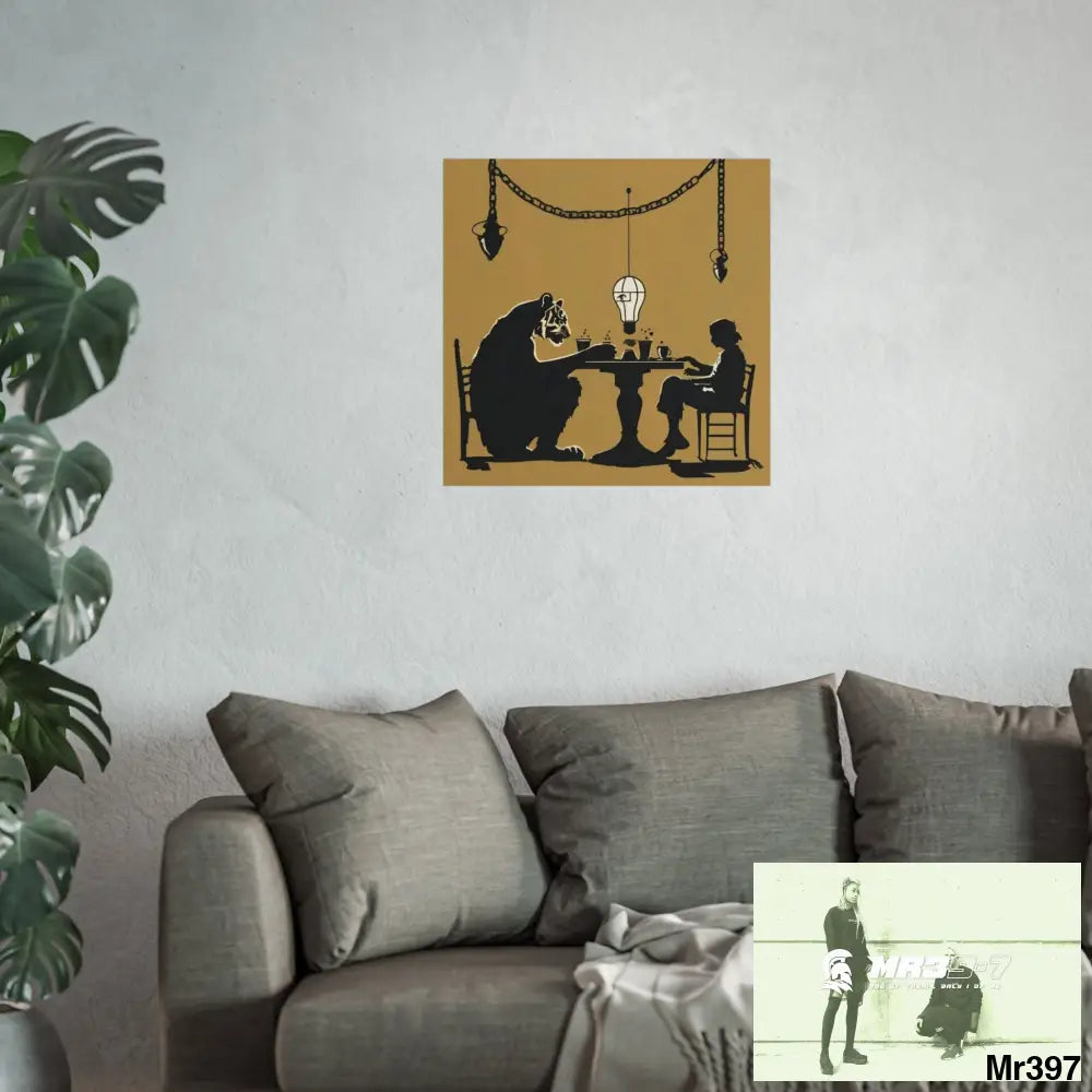 Banksy Style DAHAB GOLD SCENE 7“The Table Test – The Cup The Penny The Chain & The Instructions” no 7 Fine Art Posters