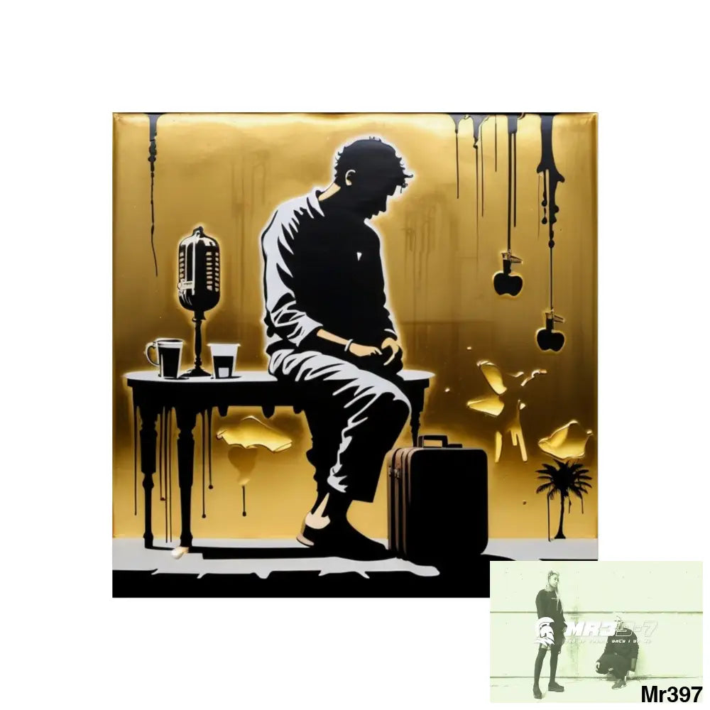 Banksy Style DAHAB GOLD SCENE 8 “The Suitcase The Saws The Rope The Goodbye The Break no 6 Fine Art Posters 16″ x 16″