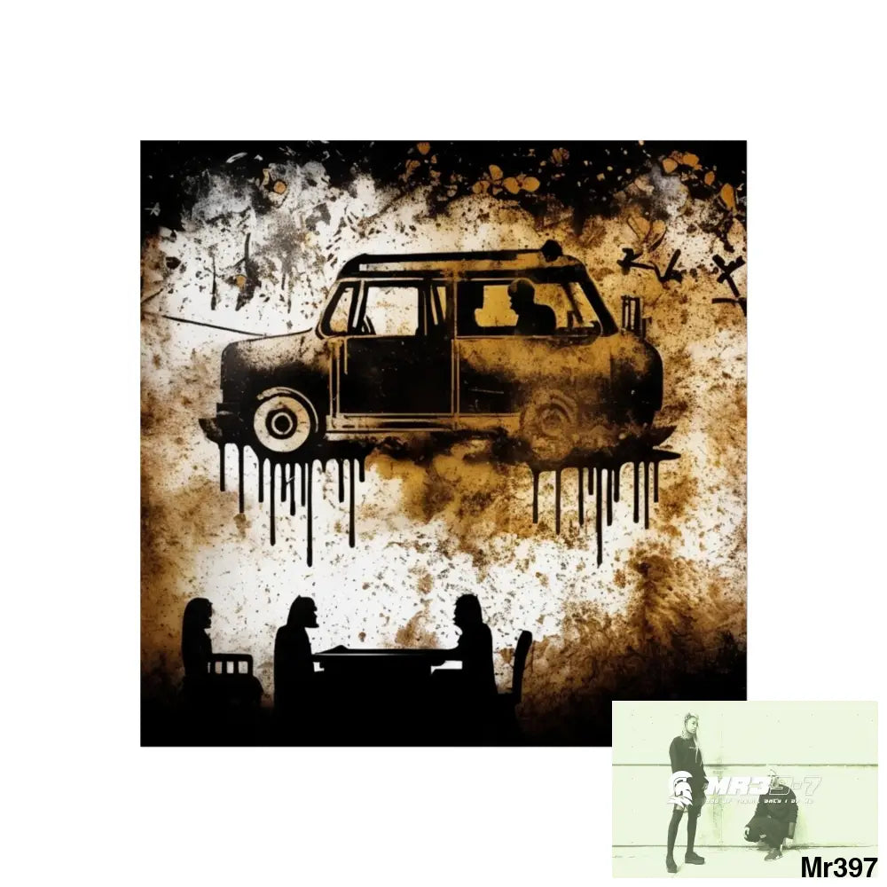 Banksy Style DAHAB GOLD SCENE 8 “The Suitcase The Saws The Rope The Goodbye The Break no 8 Fine Art Posters 16″ x 16″