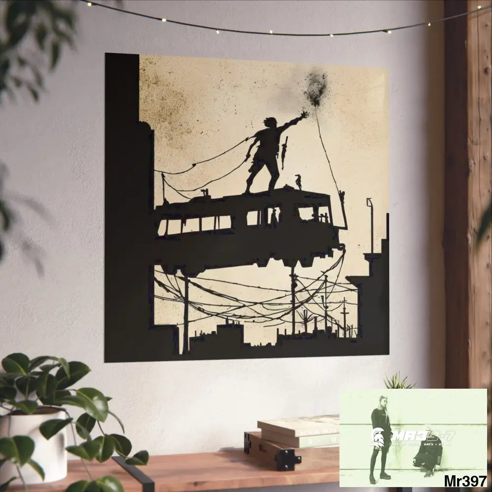 Banksy Style DAHAB GOLD SCENE 9“THE BREAK → THE HIGH MAST → THE JUMP → THE POLICE STATION ROOF”no 3 Fine Art Posters