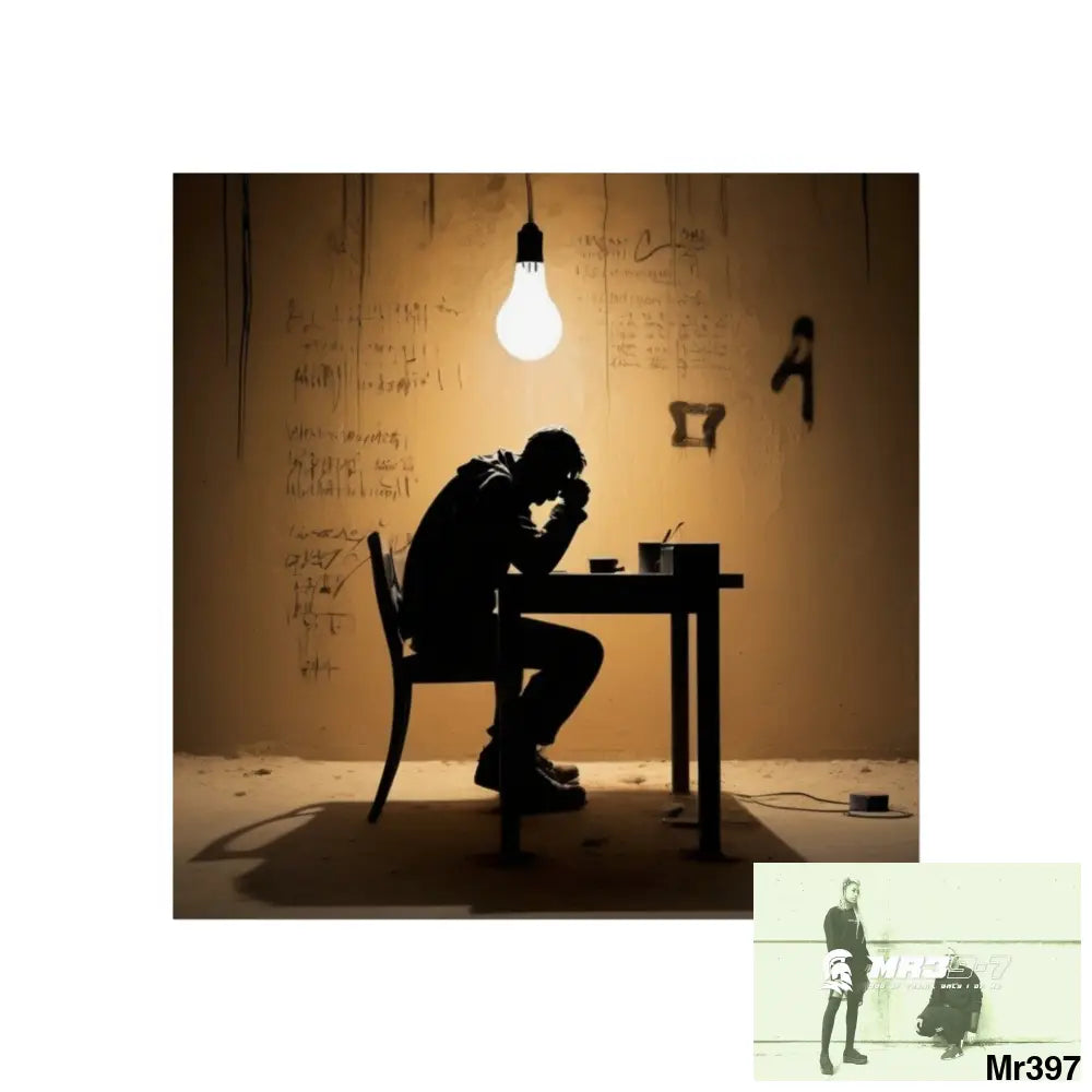 Banksy Style DAHAB GOLD —Writing the Instructions No 2 Fine Art Posters 24″ x 24″ / Matte Poster