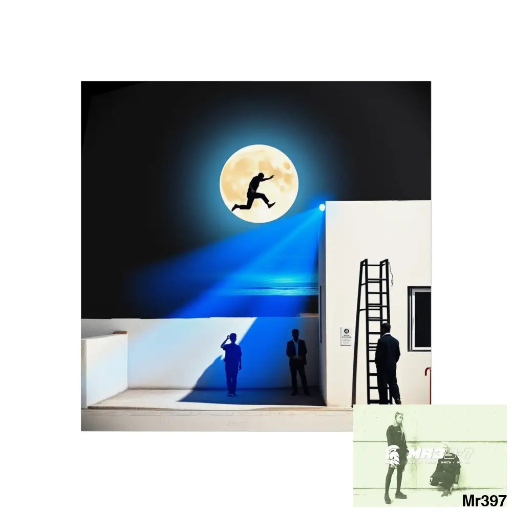 Banksy Style Escape - Break the cycle of death Dahab Egypt no 1 Fine Art Posters 16″ x 16″ / Matte Poster