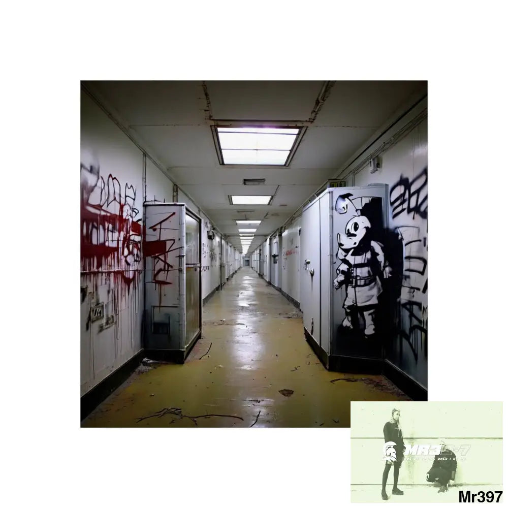 Banksy Style Escape from Hergest Assassination fail Nov -Dec 2013 no 14 Fine Art Posters 16″ x 16″ / Matte Poster