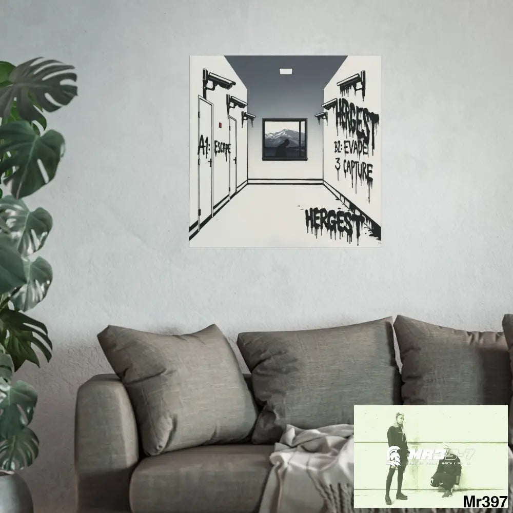 Banksy Style Escape from Hergest Assassination fail Nov -Dec 2013 no 6 Fine Art Posters Poster