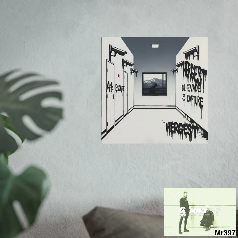 Banksy Style Escape from Hergest Assassination fail Nov -Dec 2013 no 6 Fine Art Posters Poster
