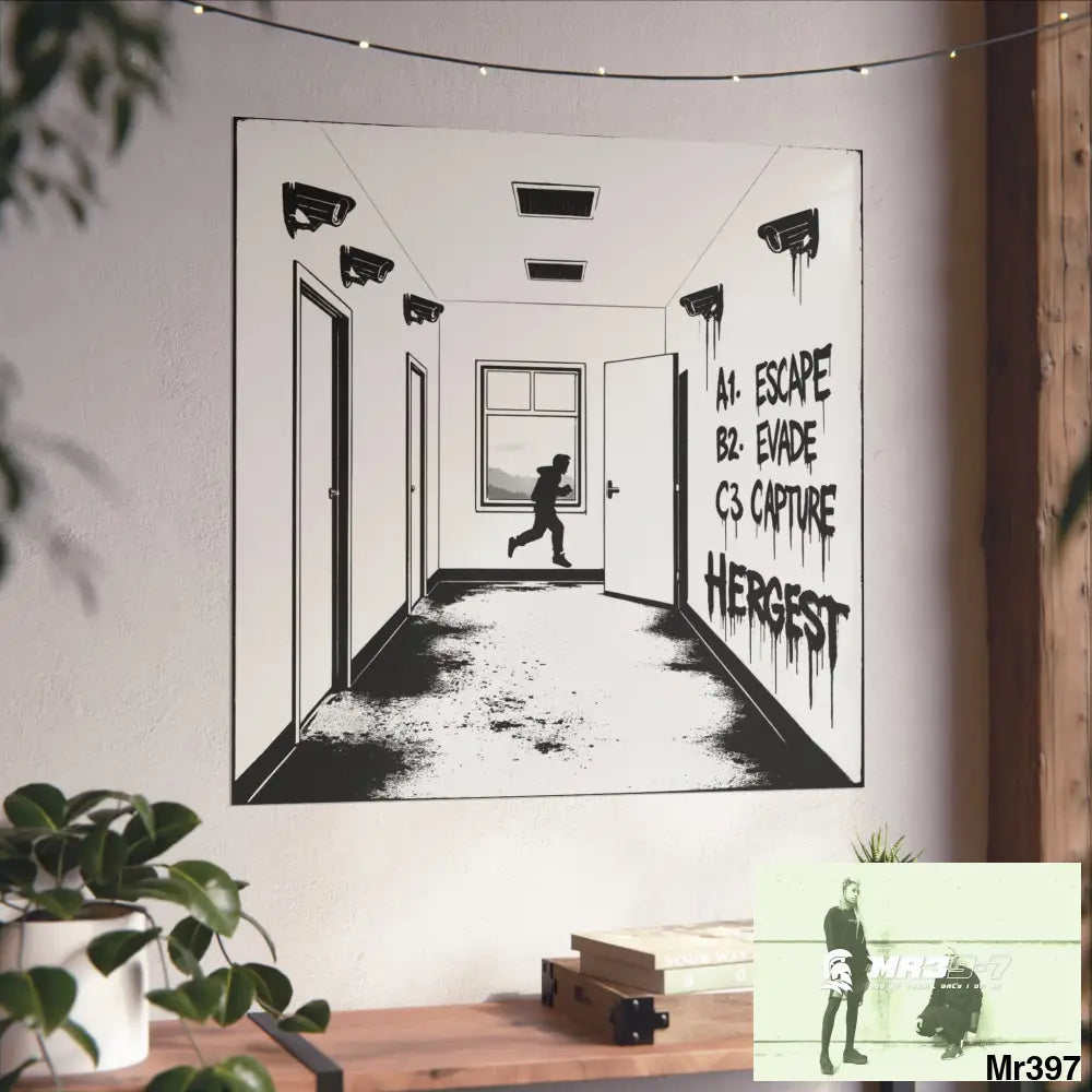 Banksy Style Escape from Hergest Assassination fail Nov -Dec 2013 no 8 Fine Art Posters Poster