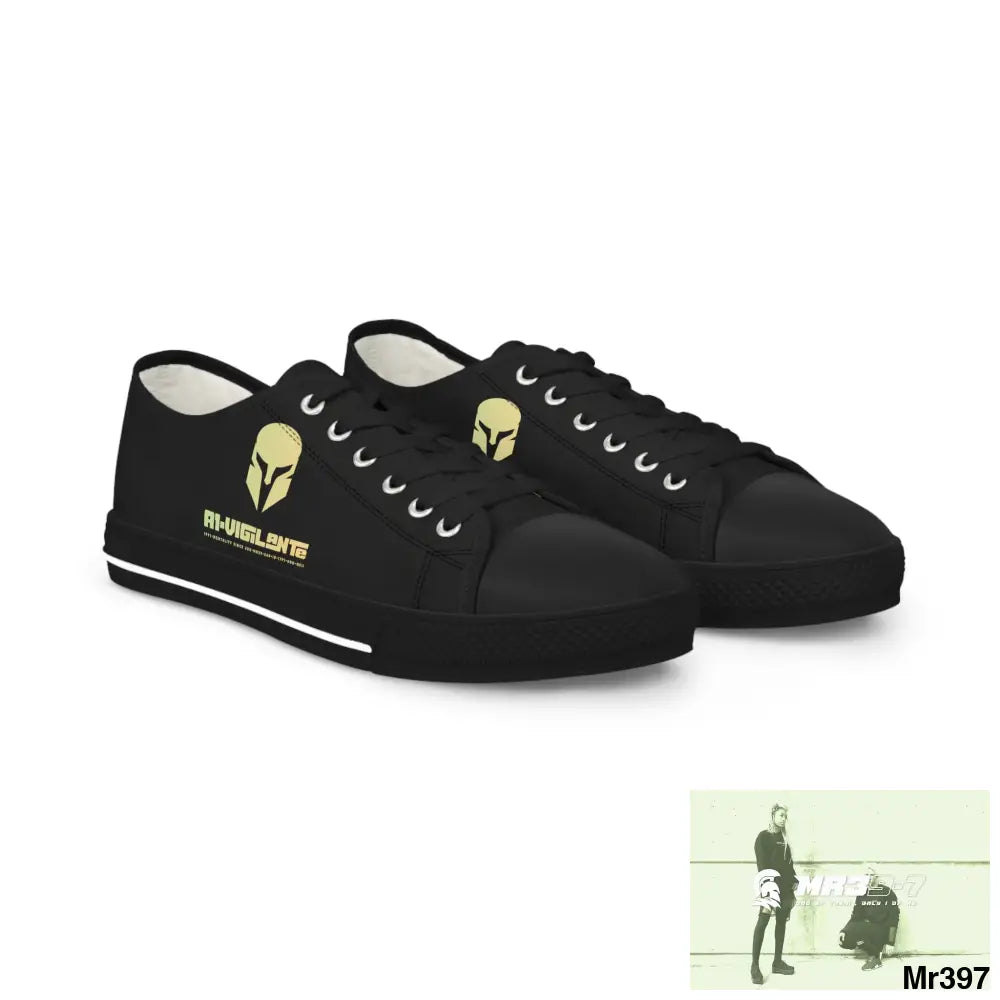 Black A1-Vigilante Men’s Low Top Sneakers US 5 / Black sole Shoes