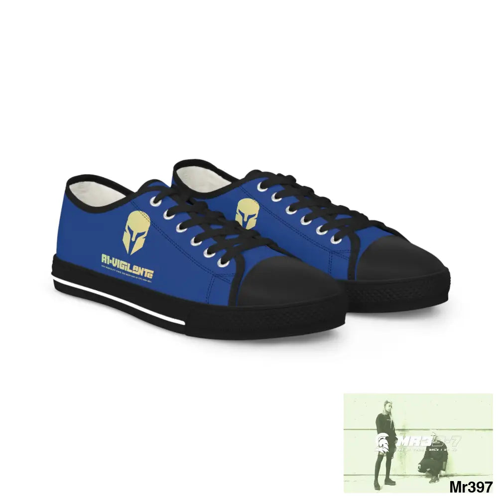 Blue A1-Vigilante Men’s Low Top Sneakers US 5 / Black sole Shoes