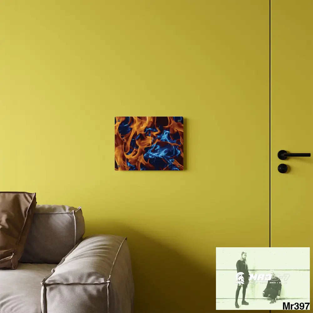 Blue Explosion Flames on a Dark Background Acrylic Wall Art Panels Home Decor