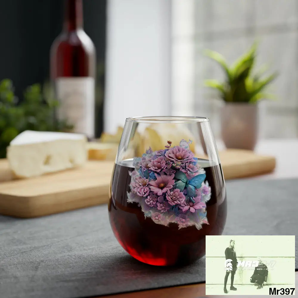 Butterfly Pastel Graphic Stemless Wine Glass 11.75oz 11.75oz Mug