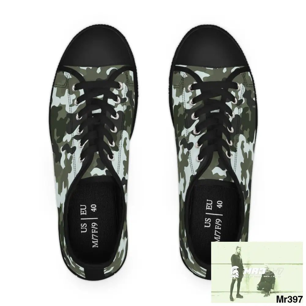 Camo Black Women’s Low Top Sneakers Shoes
