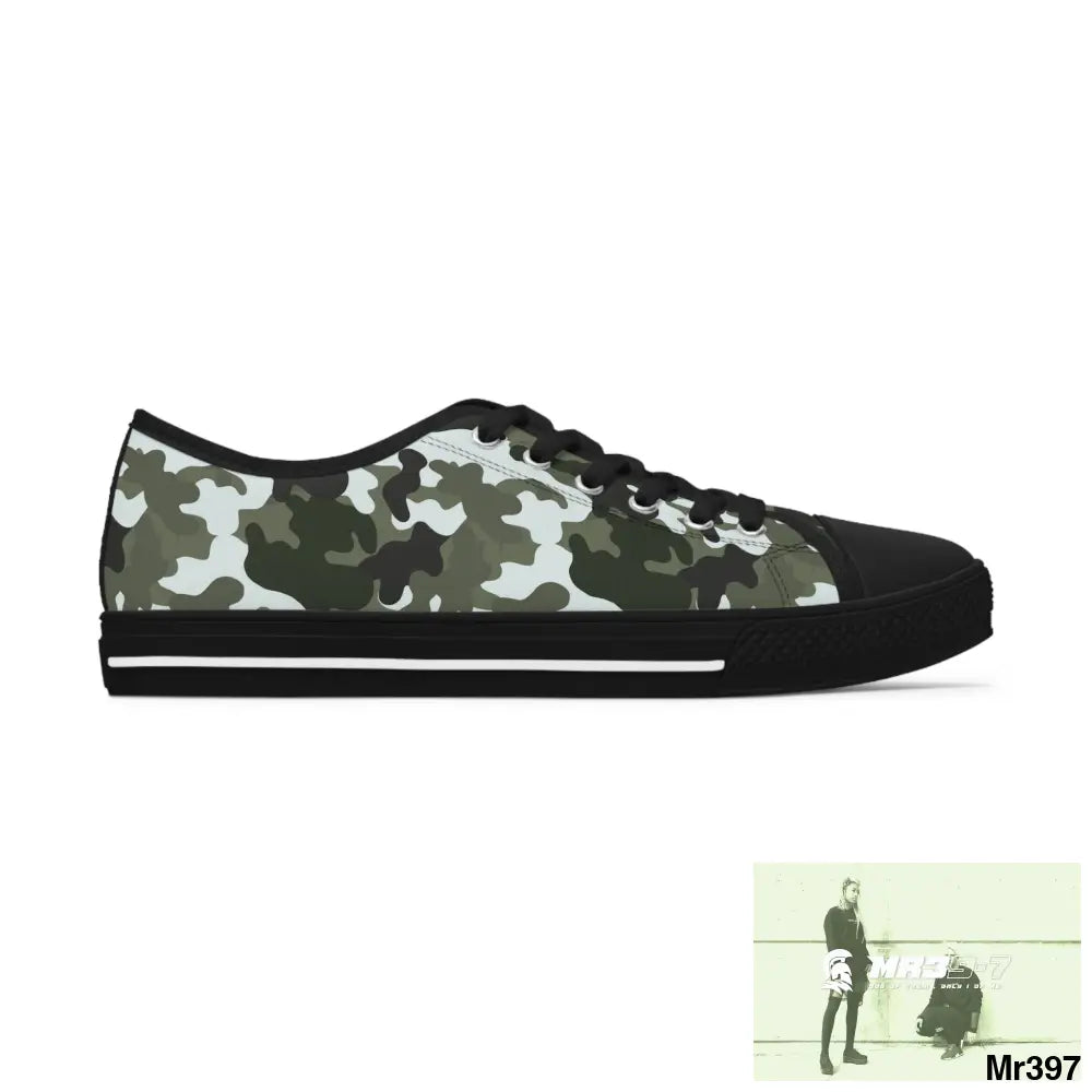 Camo Black Women’s Low Top Sneakers Shoes