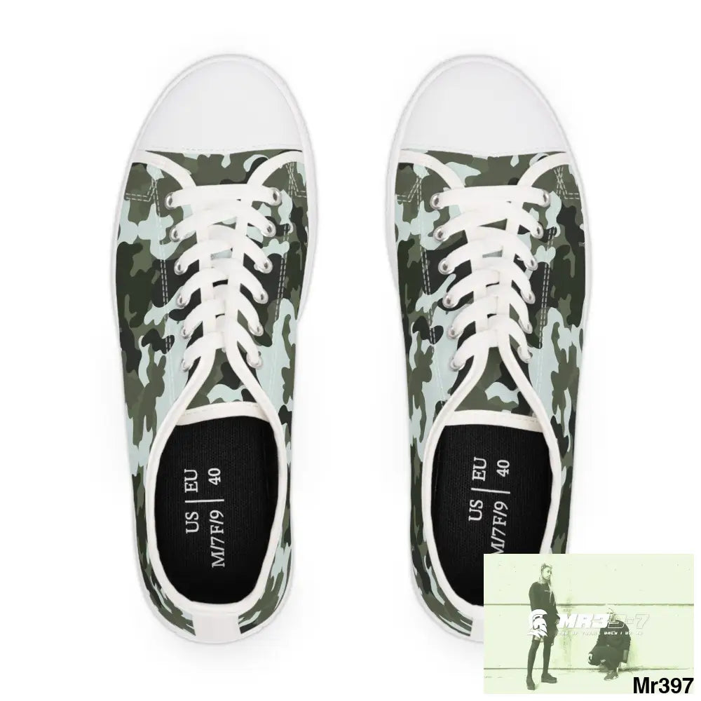 Camo Black Women’s Low Top Sneakers Shoes