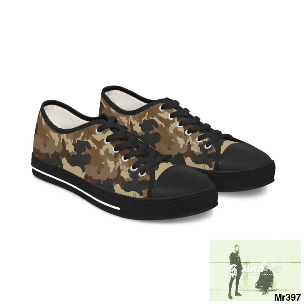 Camo no 11 Women’s Low Top Sneakers US 5.5 / Black sole Shoes