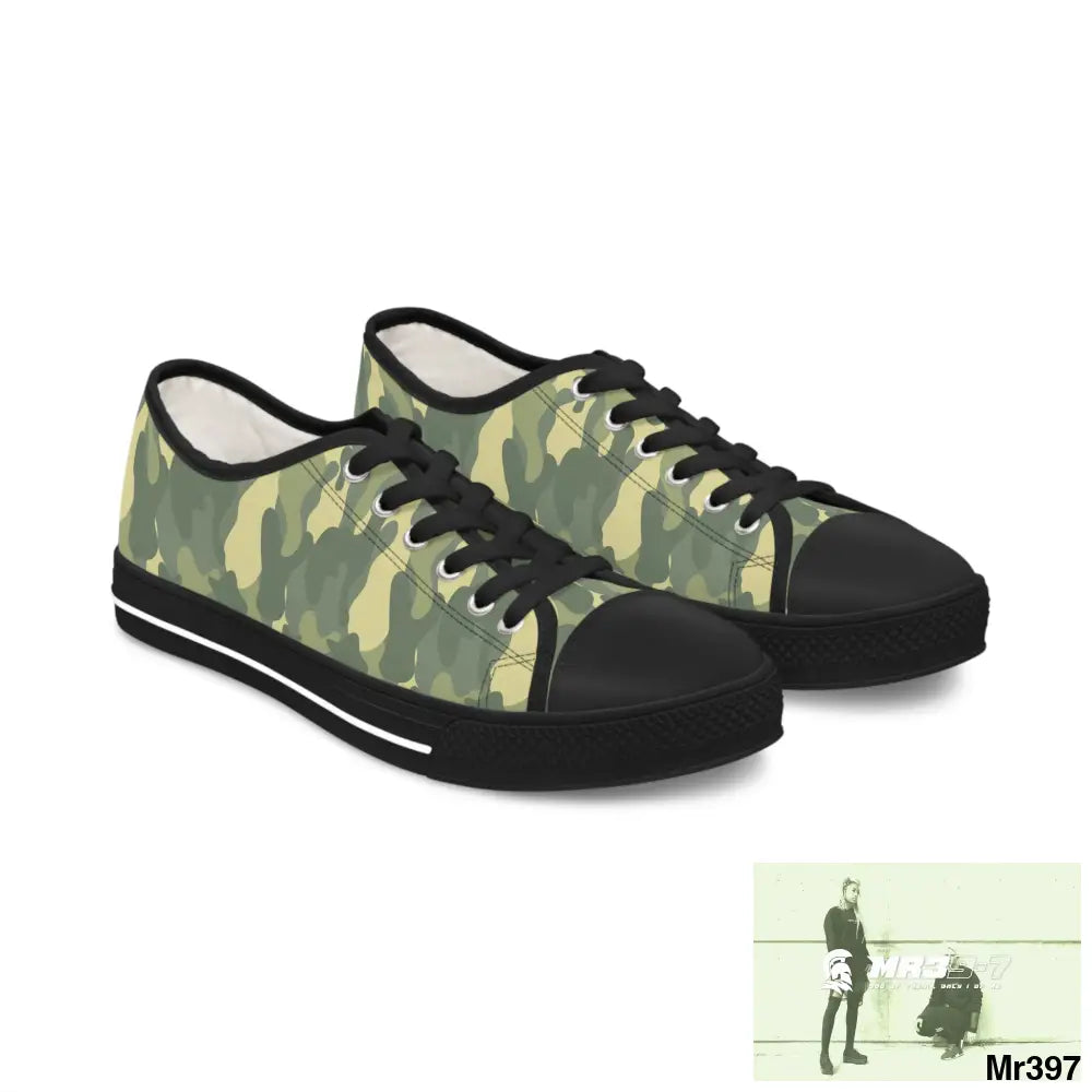 Camo no 4 Women’s Low Top Sneakers US 5.5 / Black sole Shoes