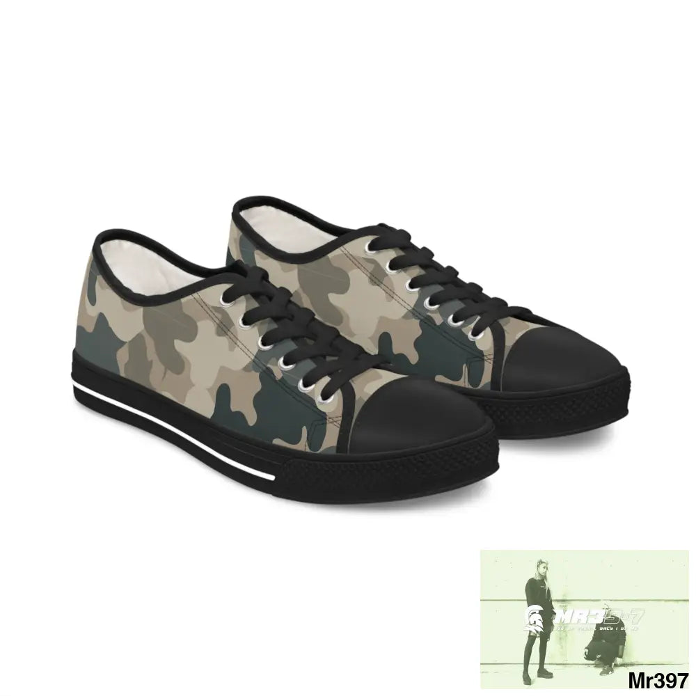 Camo no 7 Women’s Low Top Sneakers US 5.5 / Black sole Shoes