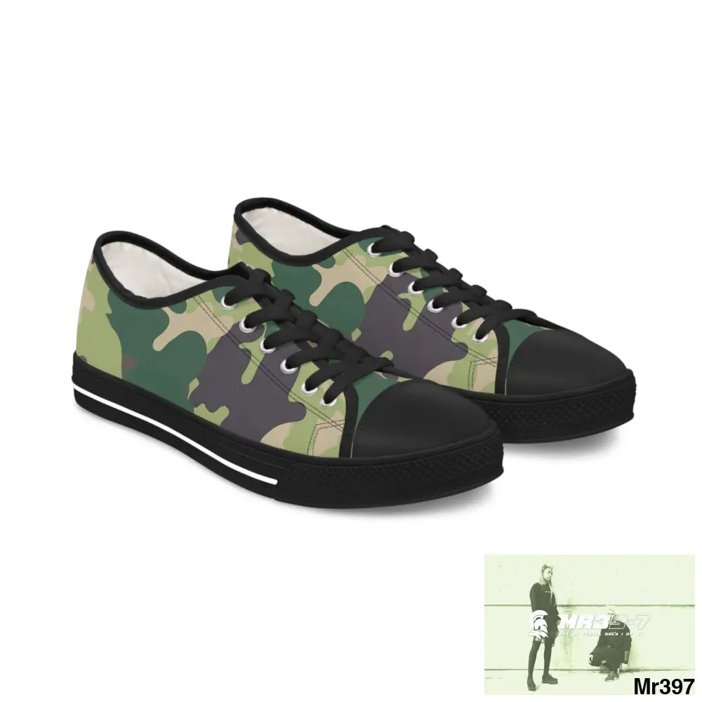 Camo no 9 Women’s Low Top Sneakers US 5.5 / Black sole Shoes