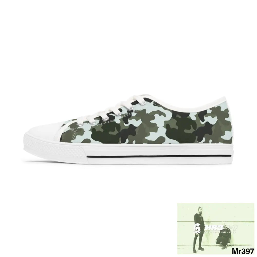 Camo White Women’s Low Top Sneakers Shoes
