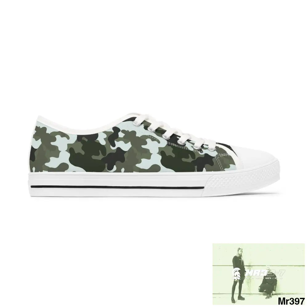 Camo White Women’s Low Top Sneakers Shoes
