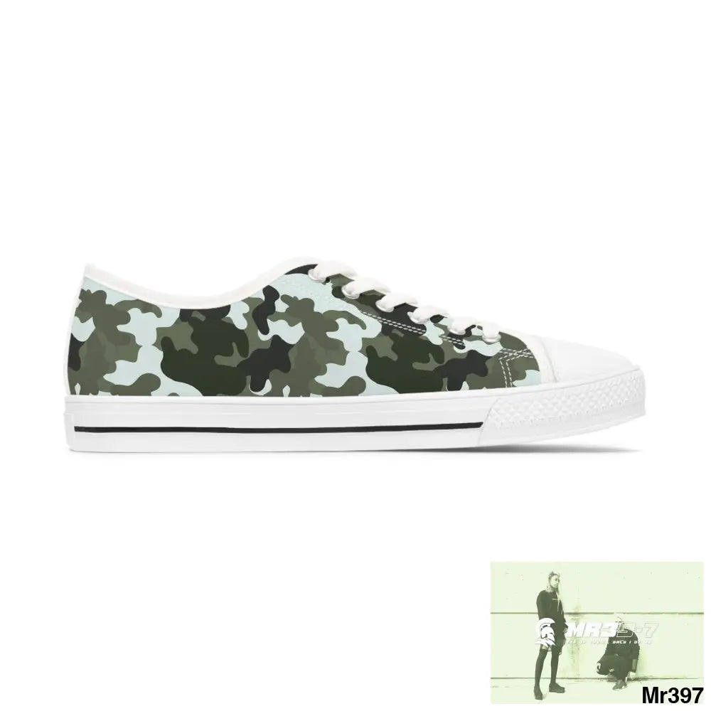 Camo White Women’s Low Top Sneakers Shoes