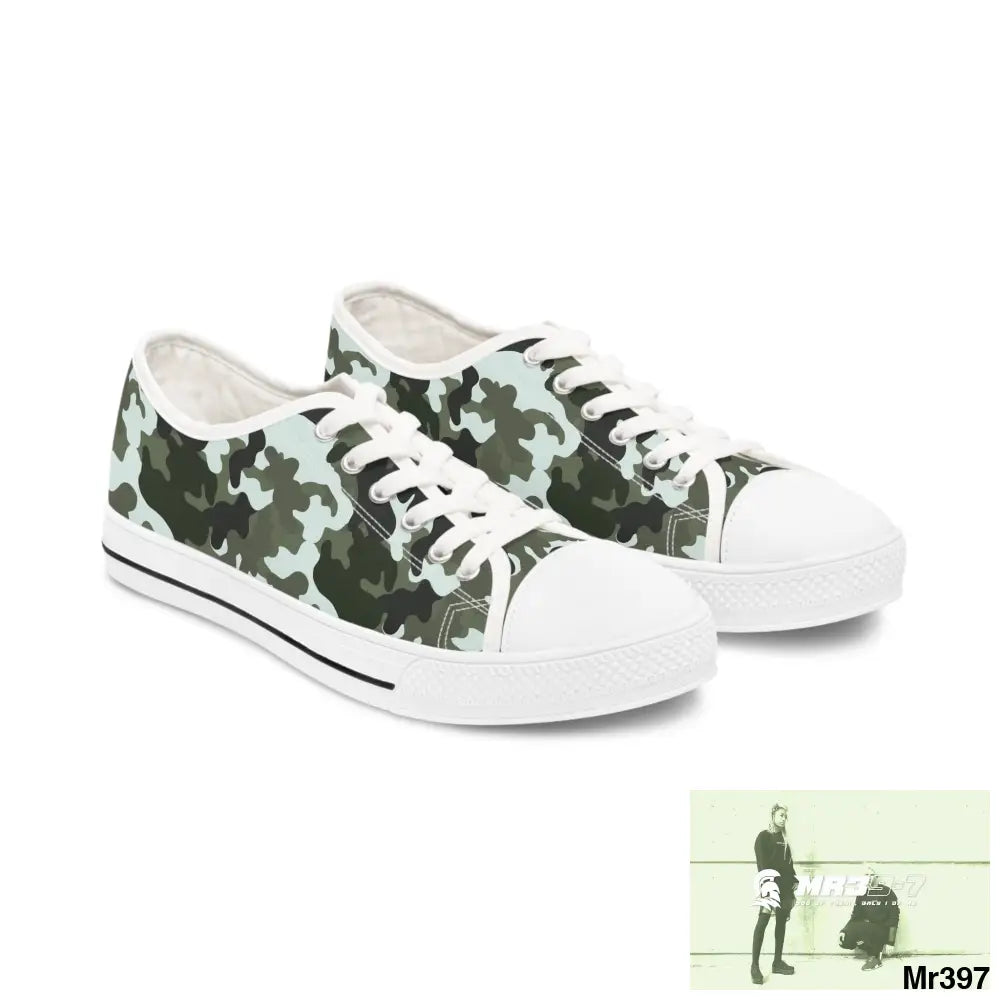 Camo White Women’s Low Top Sneakers US 5.5 / White sole Shoes