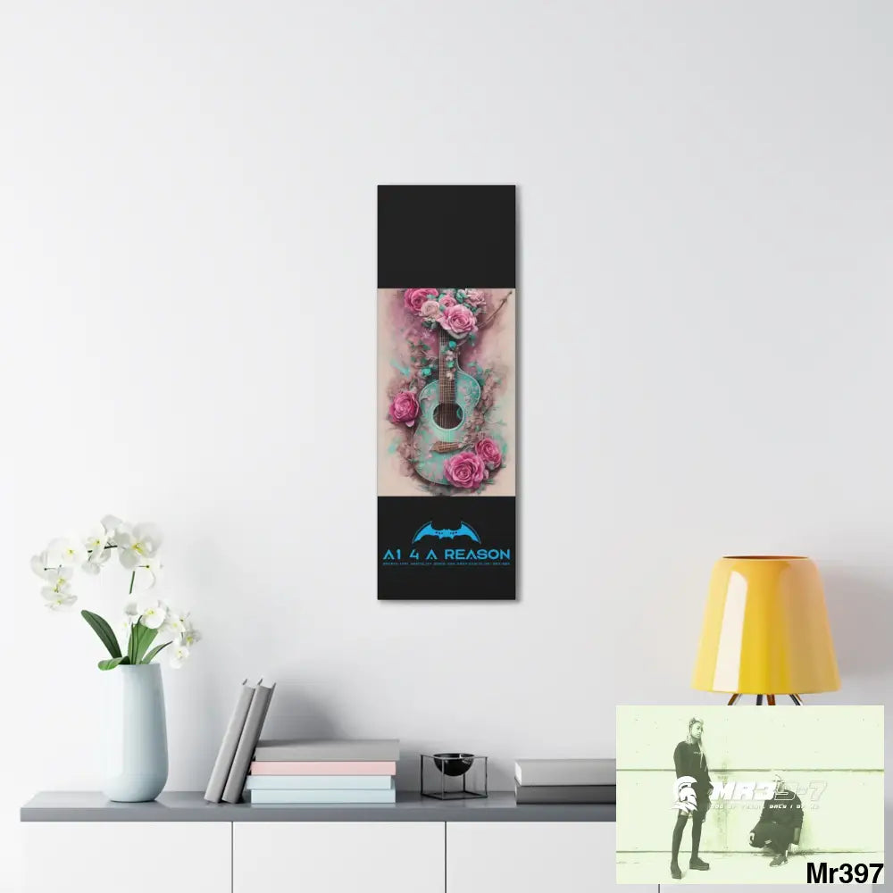 Canvas Gallery Wraps A1 4 A Reason Pink Roses & Guitar Canvas