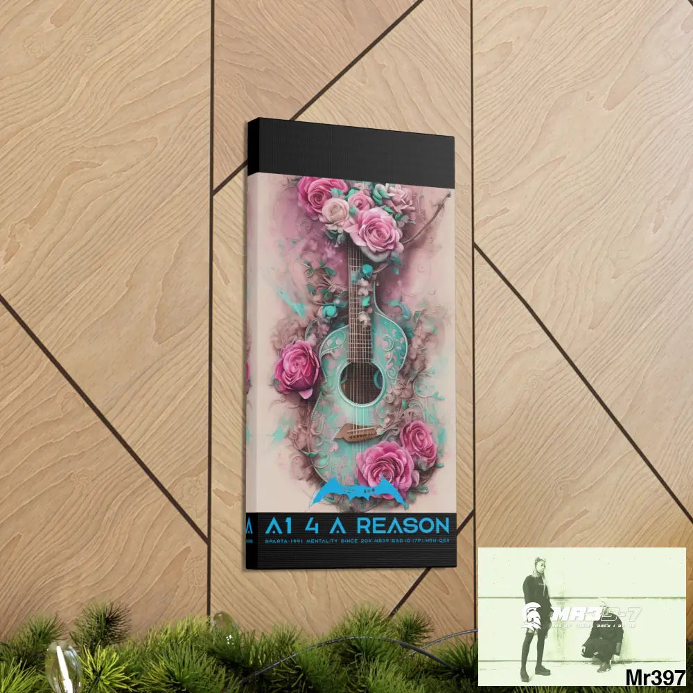 Canvas Gallery Wraps A1 4 A Reason Pink Roses & Guitar Canvas