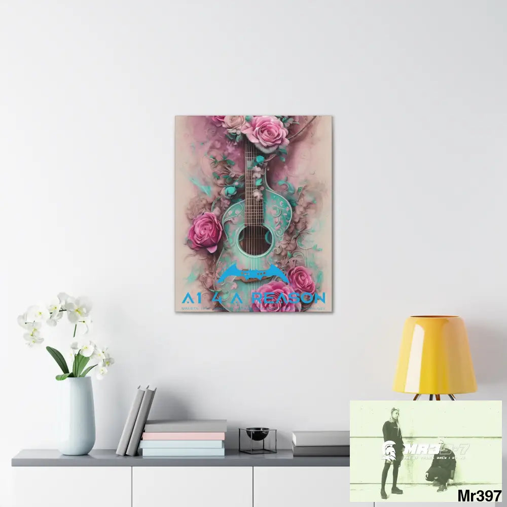 Canvas Gallery Wraps A1 4 A Reason Pink Roses & Guitar Canvas