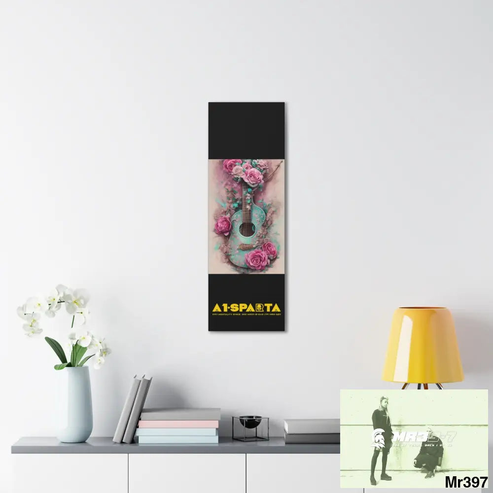Canvas Gallery Wraps A1.Sparta Pink Roses & Guitar Canvas