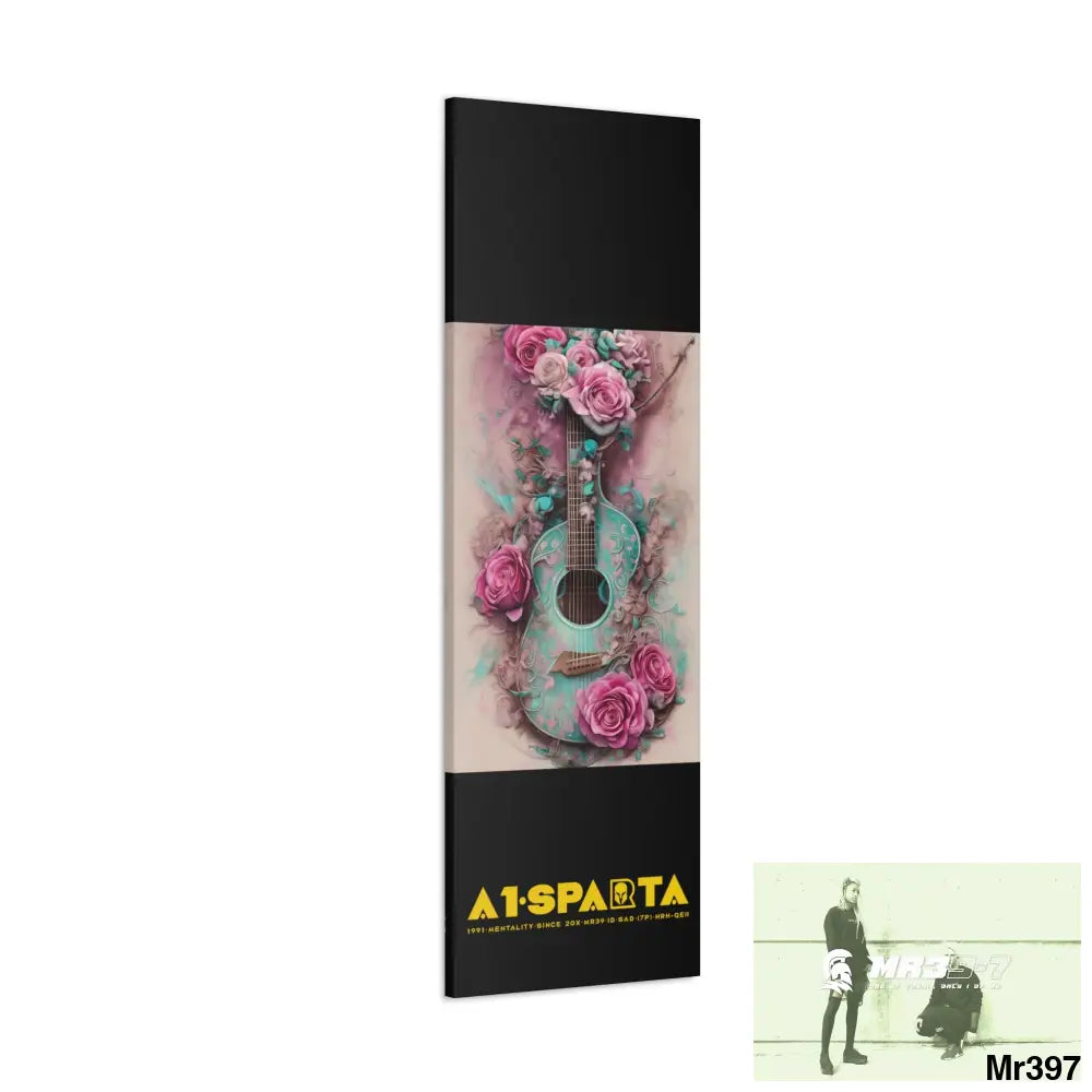 Canvas Gallery Wraps A1.Sparta Pink Roses & Guitar Canvas