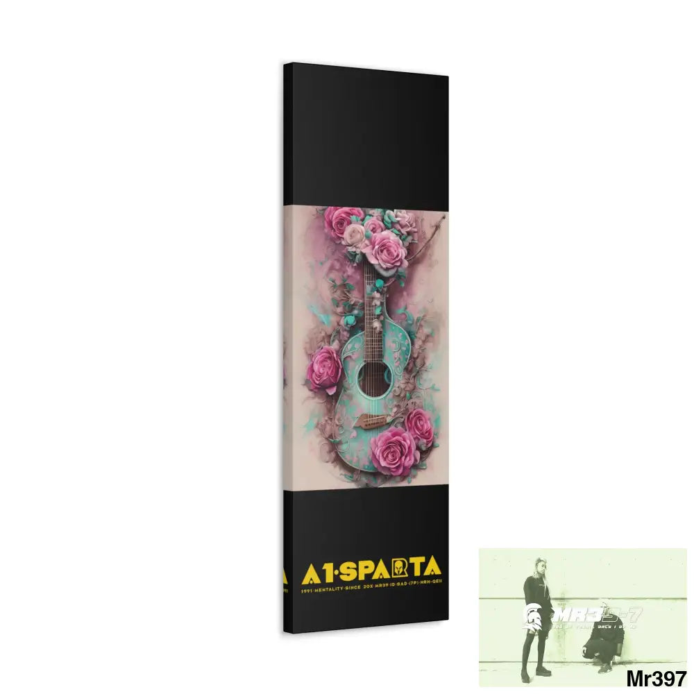 Canvas Gallery Wraps A1.Sparta Pink Roses & Guitar Canvas
