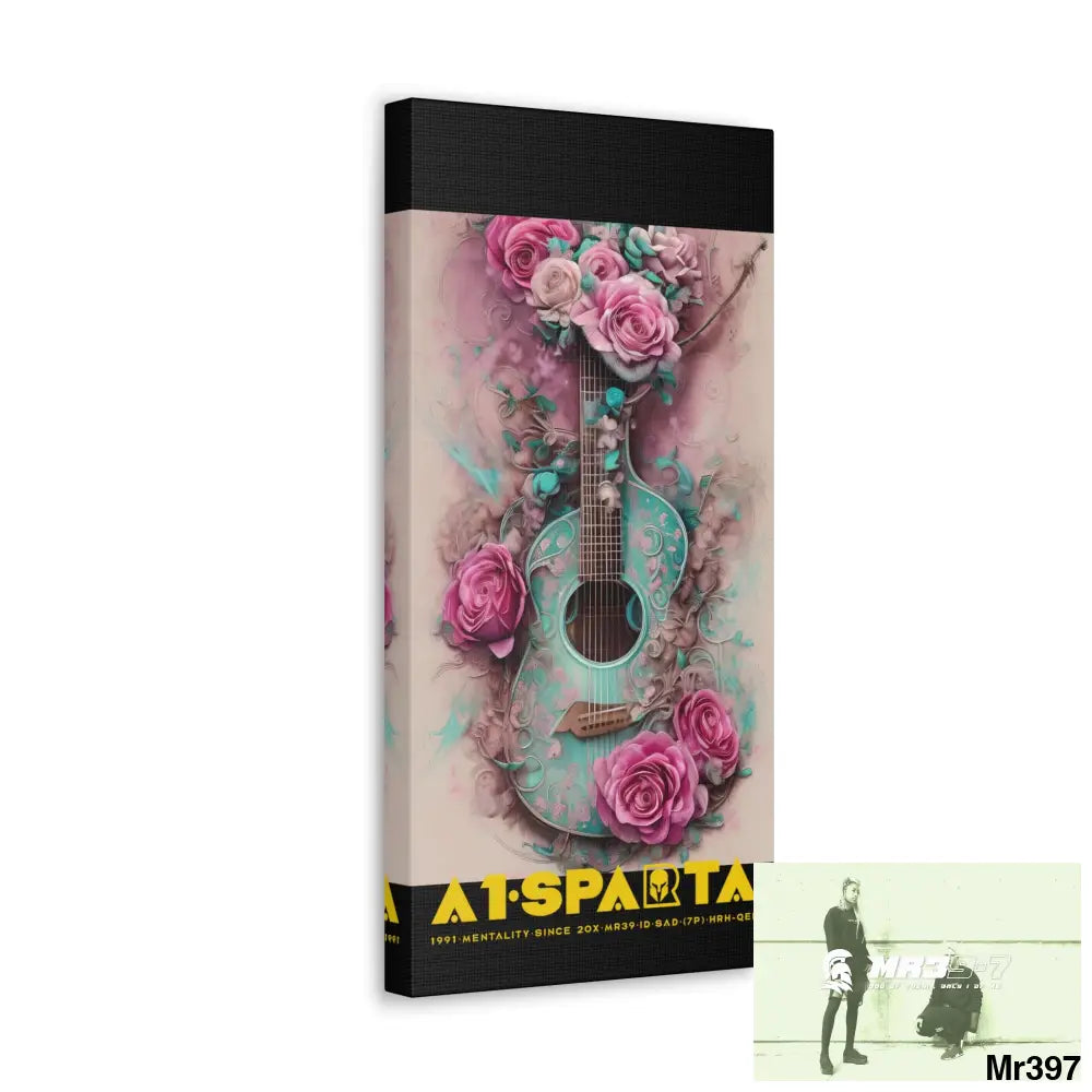 Canvas Gallery Wraps A1.Sparta Pink Roses & Guitar Canvas