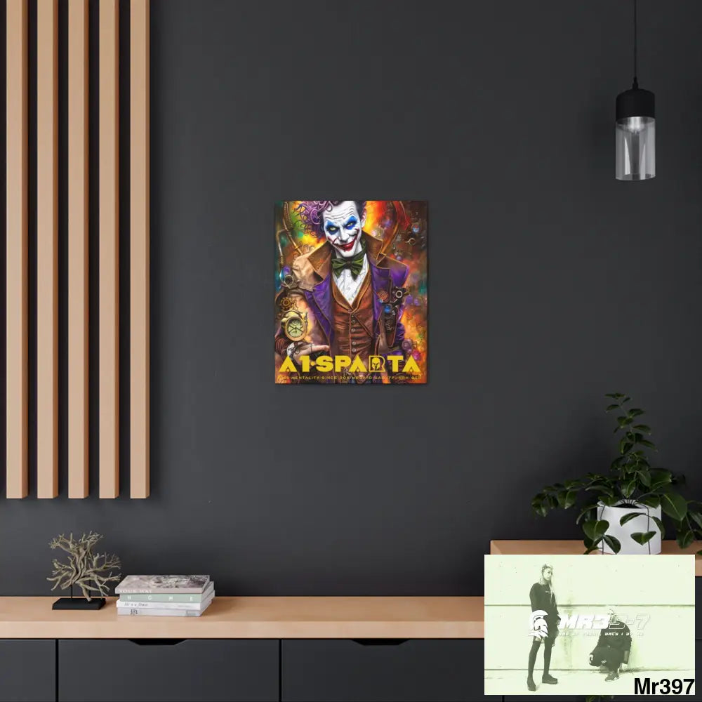 Canvas Gallery Wraps A1.Sparta Steampunk Joker Hearts Tribal Fractal 20″ x 24″ / Premium Gallery Wraps (1.25″) Canvas