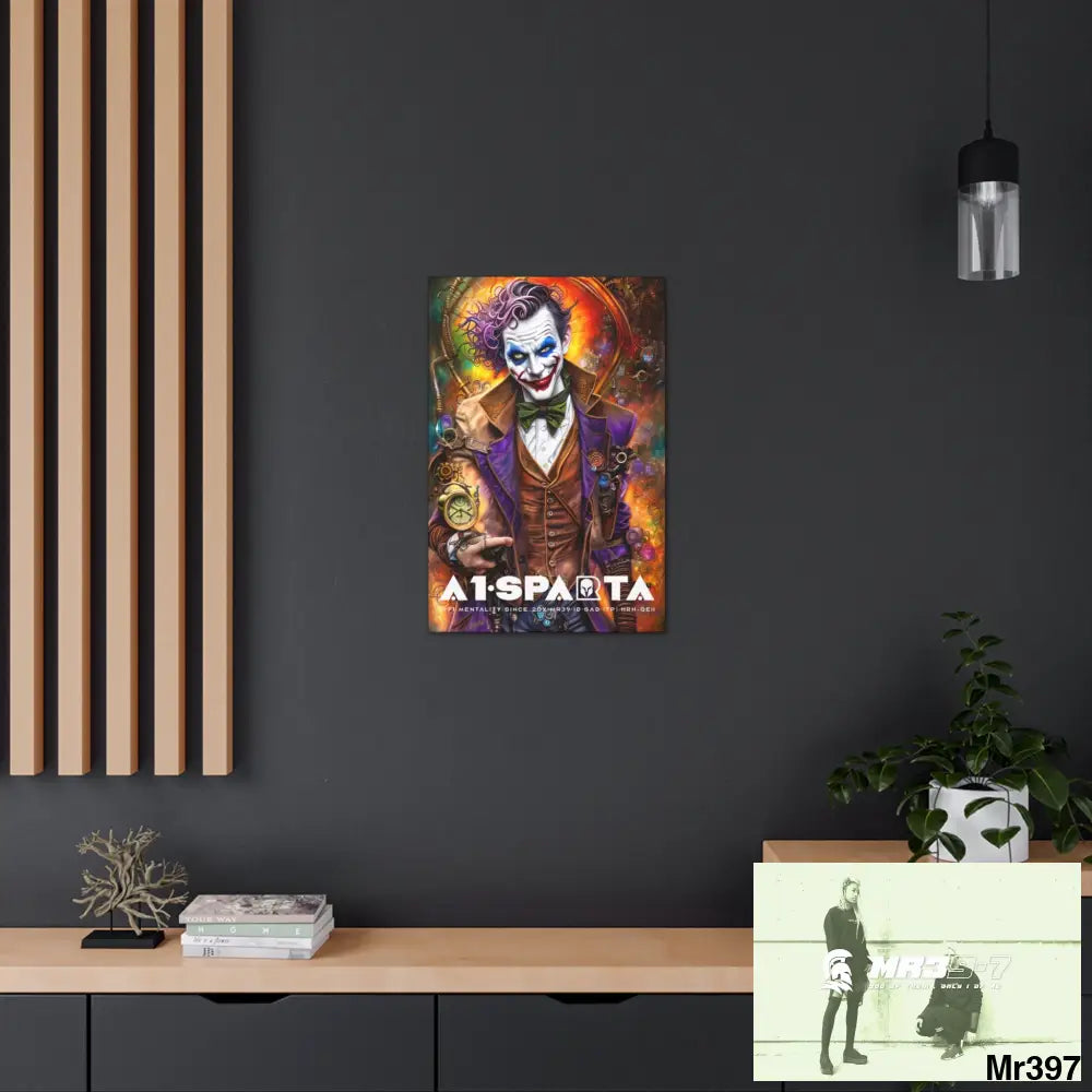 Canvas Gallery Wraps A1.Sparta Steampunk Joker Hearts Tribal Fractal 20″ x 30″ / Premium Gallery Wraps (1.25″) Canvas