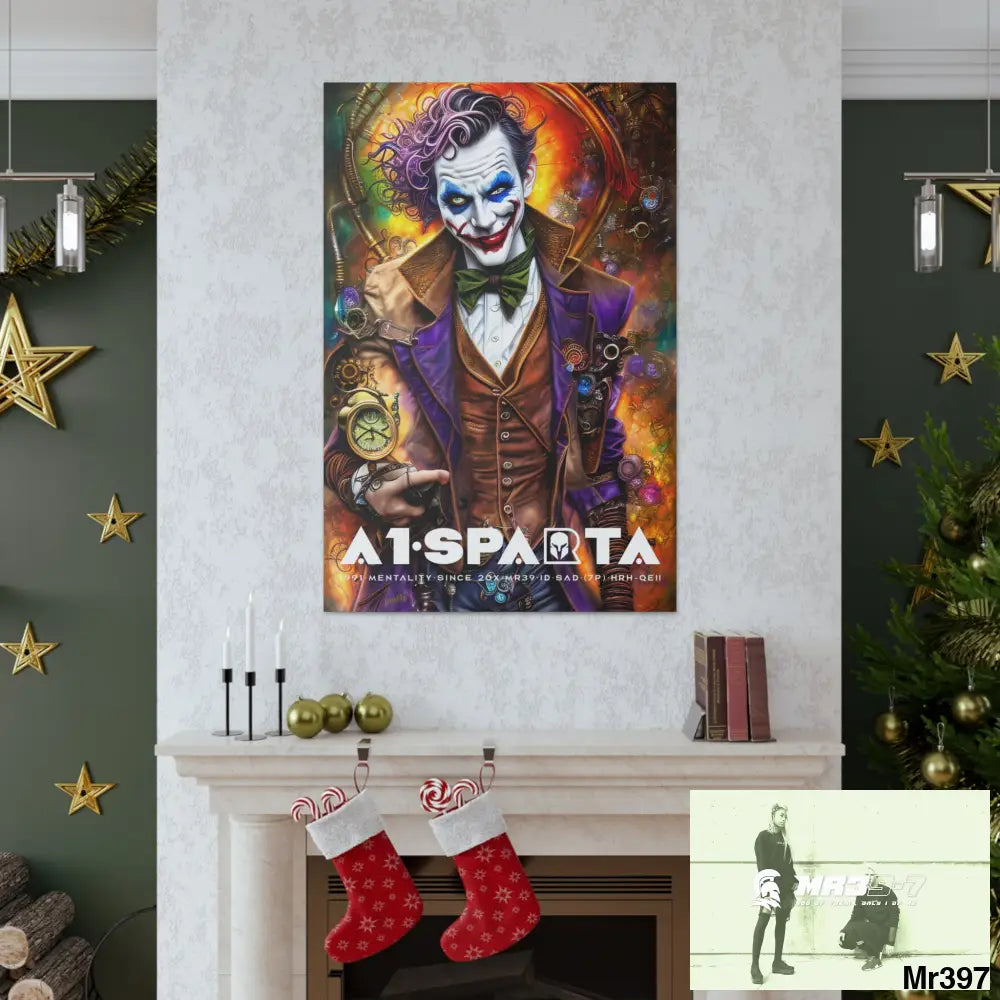 Canvas Gallery Wraps A1.Sparta Steampunk Joker Hearts Tribal Fractal Canvas
