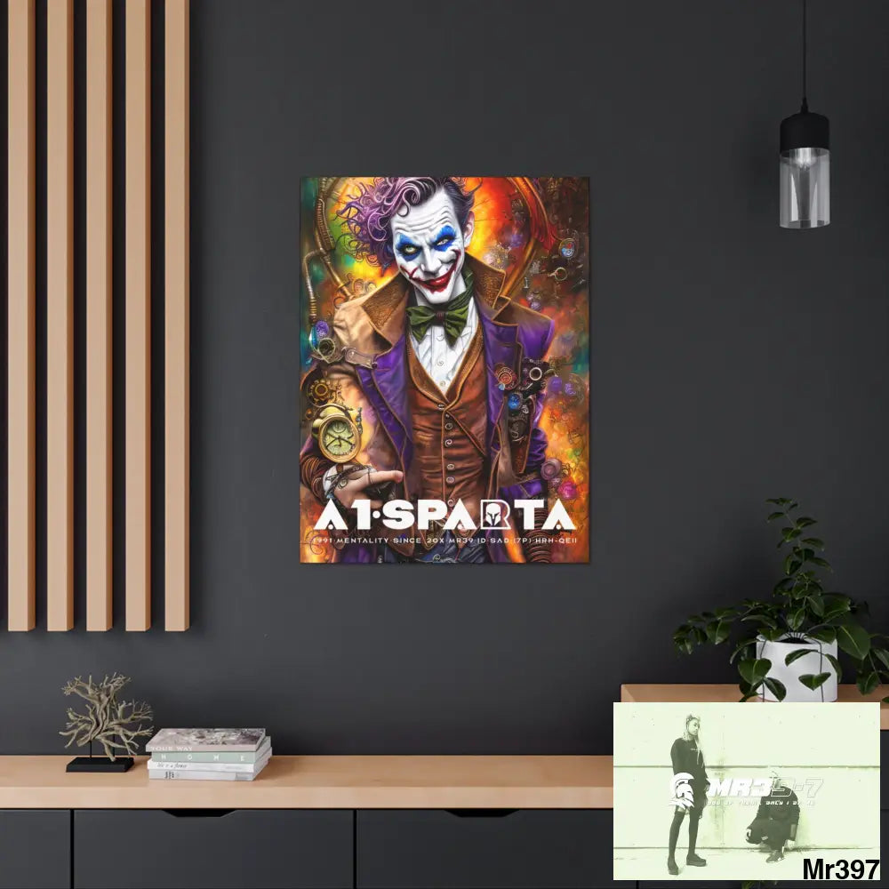 Canvas Gallery Wraps A1.Sparta Steampunk Joker Hearts Tribal Fractal 30″ x 40″ / Premium Gallery Wraps (1.25″) Canvas
