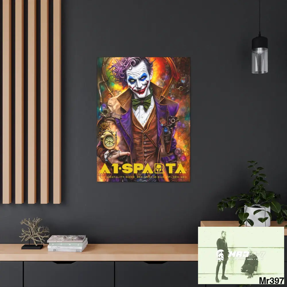 Canvas Gallery Wraps A1.Sparta Steampunk Joker Hearts Tribal Fractal 30″ x 40″ / Premium Gallery Wraps (1.25″) Canvas