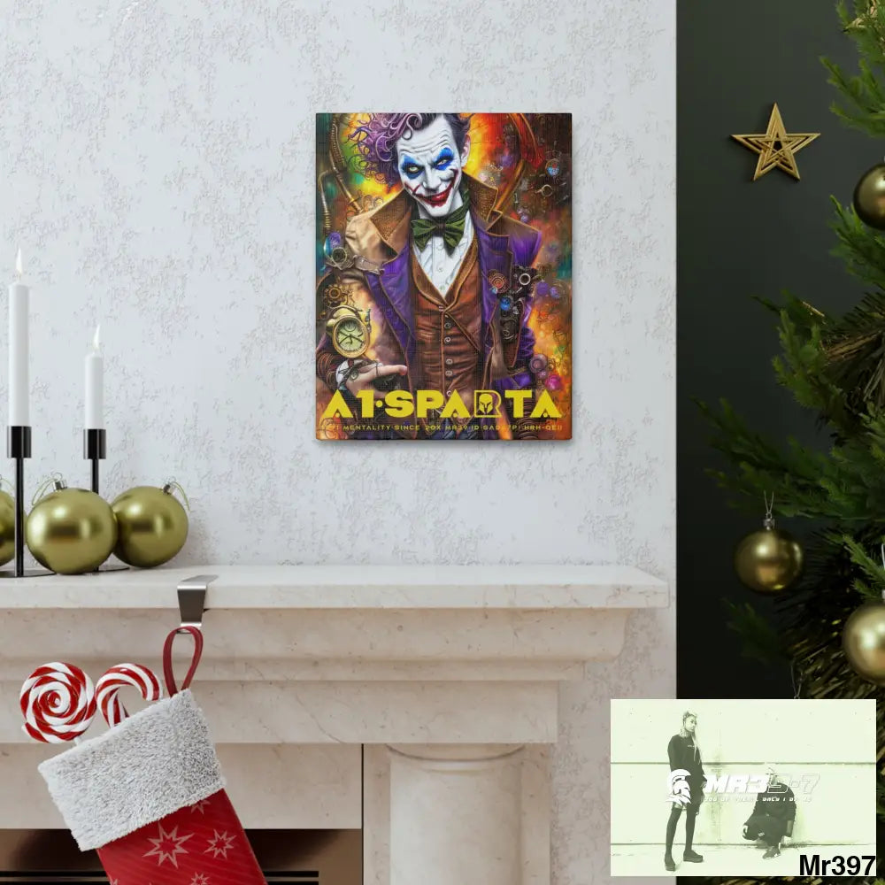Canvas Gallery Wraps A1.Sparta Steampunk Joker Hearts Tribal Fractal Canvas