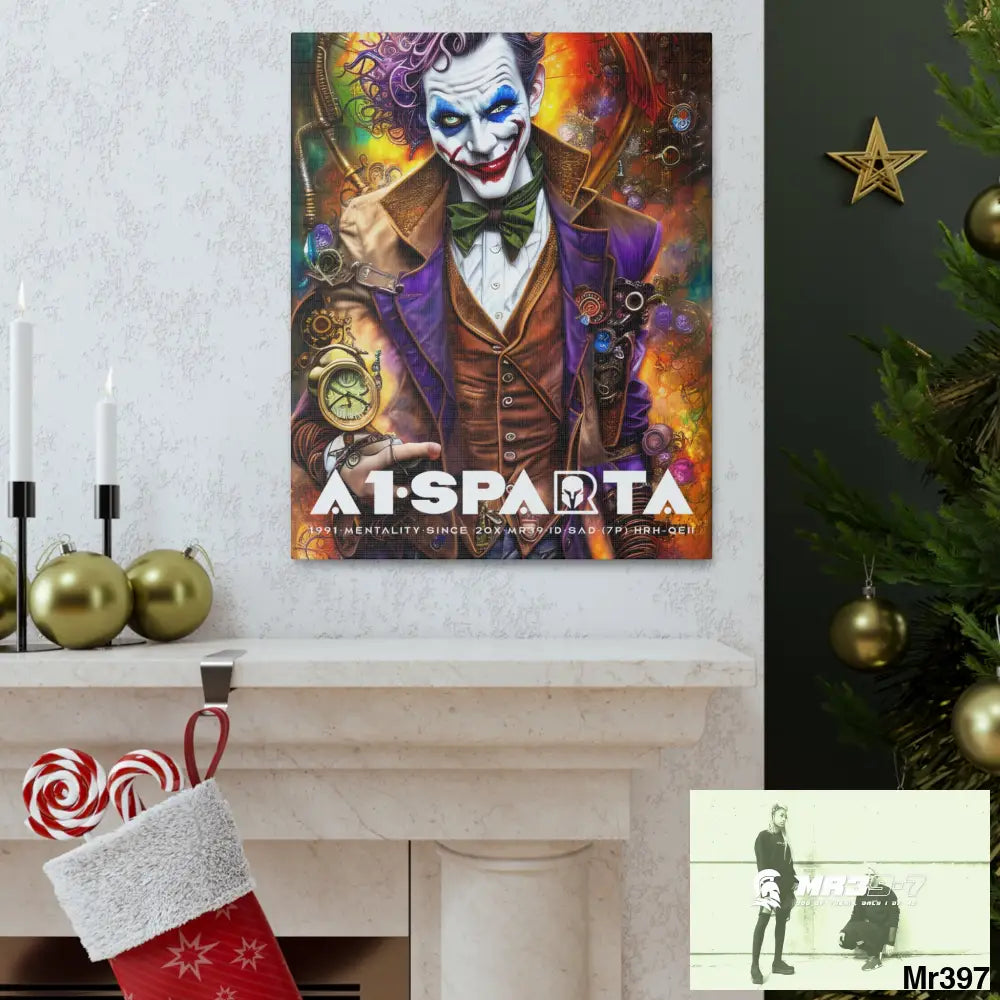 Canvas Gallery Wraps A1.Sparta Steampunk Joker Hearts Tribal Fractal Canvas