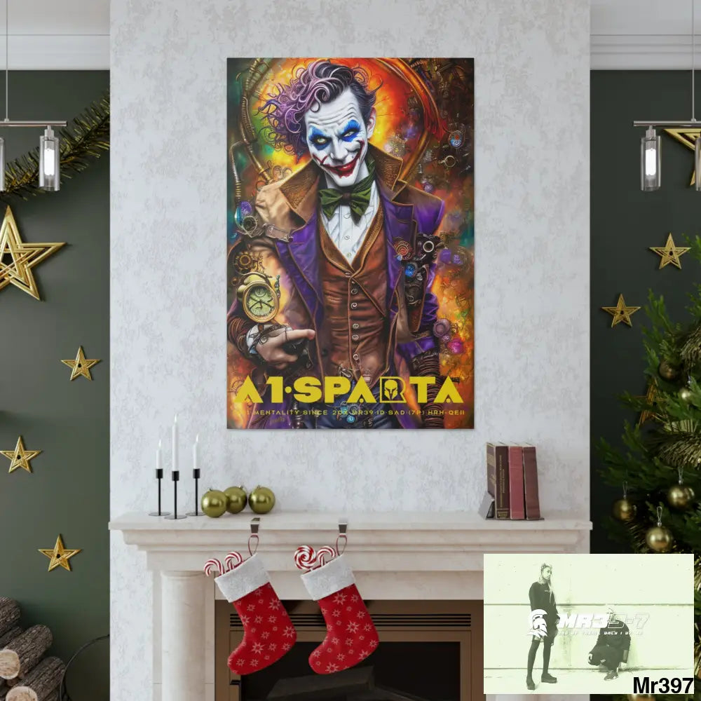 Canvas Gallery Wraps A1.Sparta Steampunk Joker Hearts Tribal Fractal Canvas